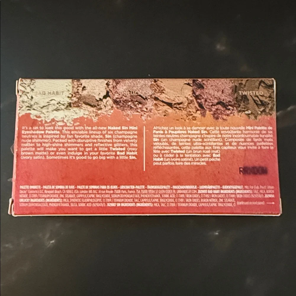 Urban Decay Naked Eye Shadow Palette - SIN